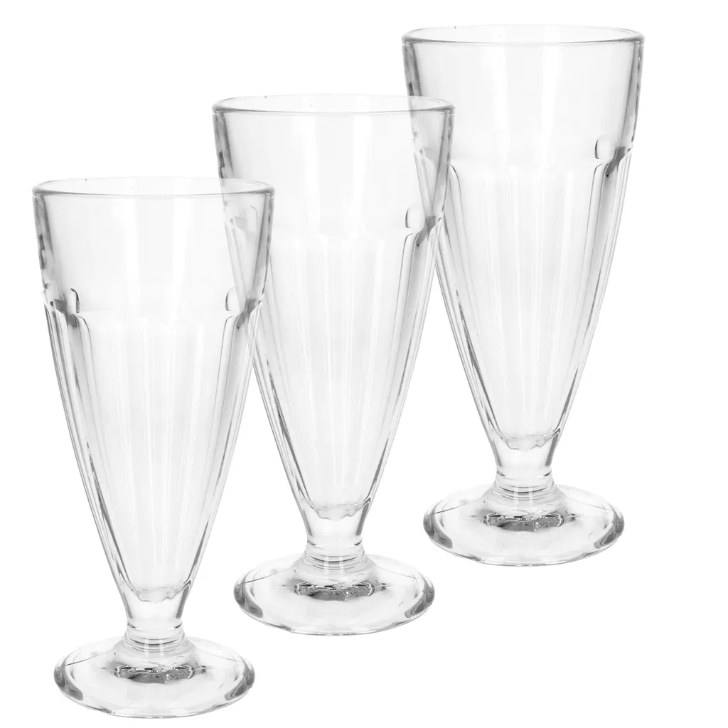 Bormioli 6er Set Rock Bar Milch-Shake-Gläser 380ml Eis-Becher 1 Bormioli 6er Set Rock Bar Milch-Shake-Gläser 380ml Eis-Becher