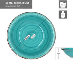 Service 18tlg. Tellerset Uni Bunt, Für 6 Personen In Unterschiedlichen Farben -Küchenzubehör fb6df28ee833b022561463b9e3748f3f