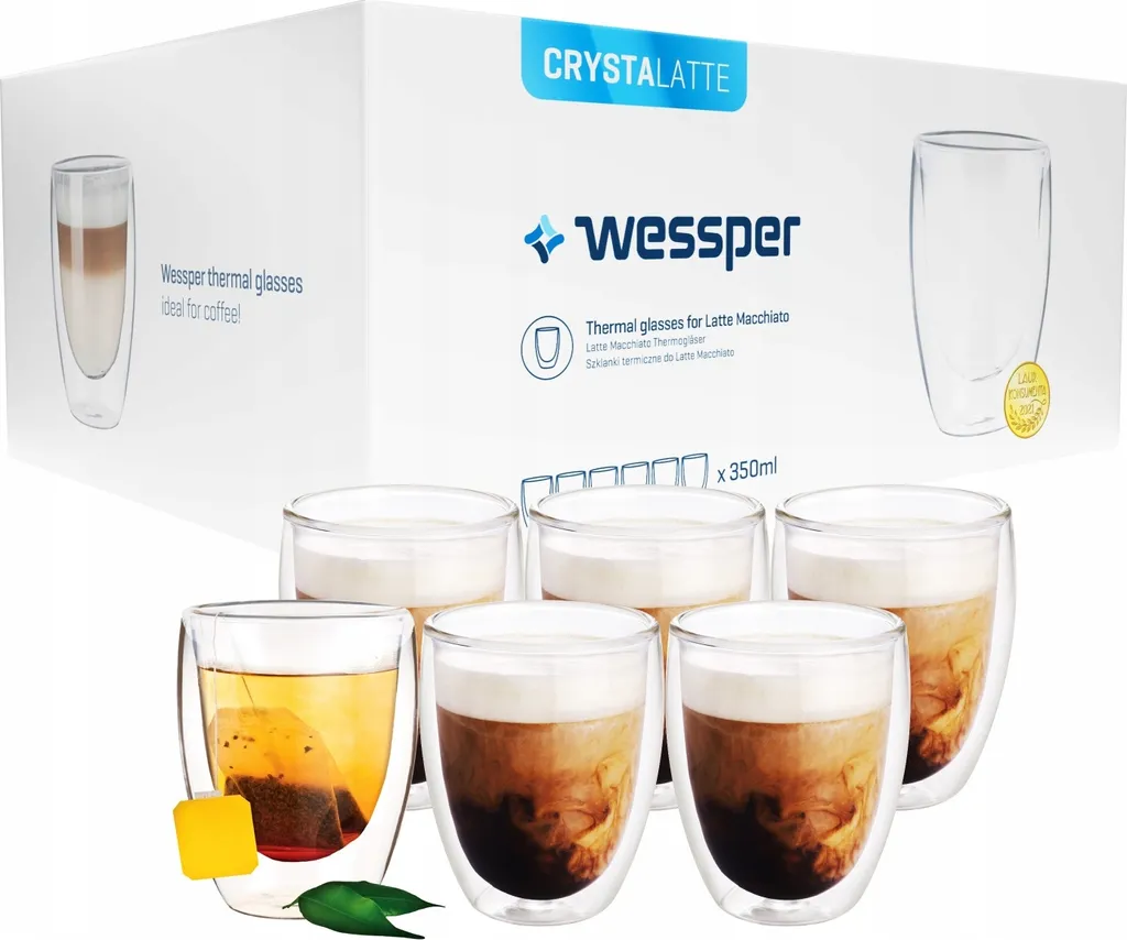 Wessper Latte Macchiato Thermogläser Mit Doppeltem Boden Set 6 X 350 Ml 1 Wessper Latte Macchiato Thermogläser Mit Doppeltem Boden Set 6 X 350 Ml