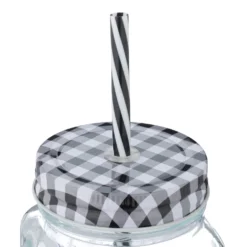 Relaxdays 8er Set Trinkgläser Mit Deckel Kariert -Küchenzubehör fdc60e1984ddb57439080cc6a242d7b2