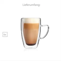 Sänger SÄNGER Doppelwandiges Cappuccino Gläser Set Mit Henkel 6 Teilig -Küchenzubehör fe2a5447460709e18e23cc7f6daf7664